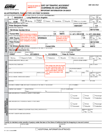 340px Annotated Accident Report