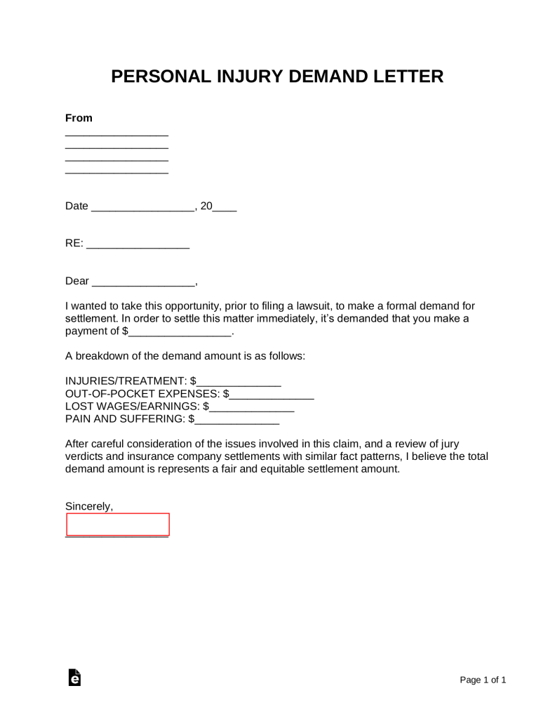 Personal Injury Demand Letter