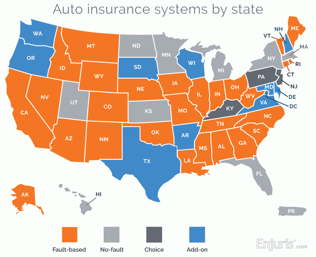 map auto insurance systems by state